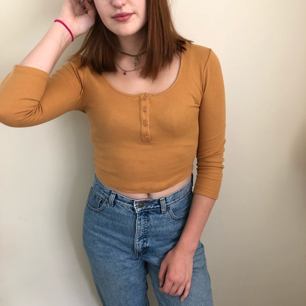 Mustard Yellow Half Sleeved Shirt